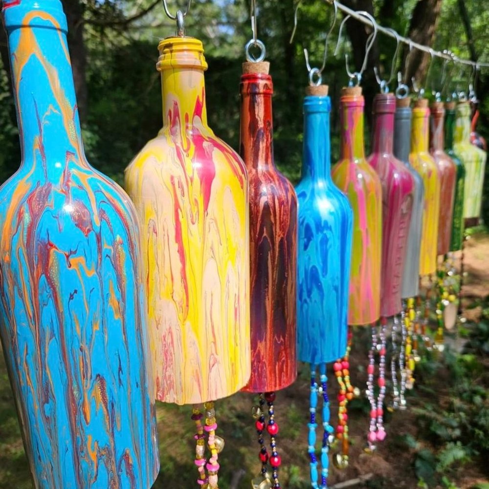 Wine Bottle Wind Chimes - Picture 6 of 7
